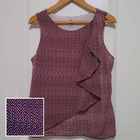 Worthington Women's Top | Red Sleeveless Ruffle - Picture 1 of 4
